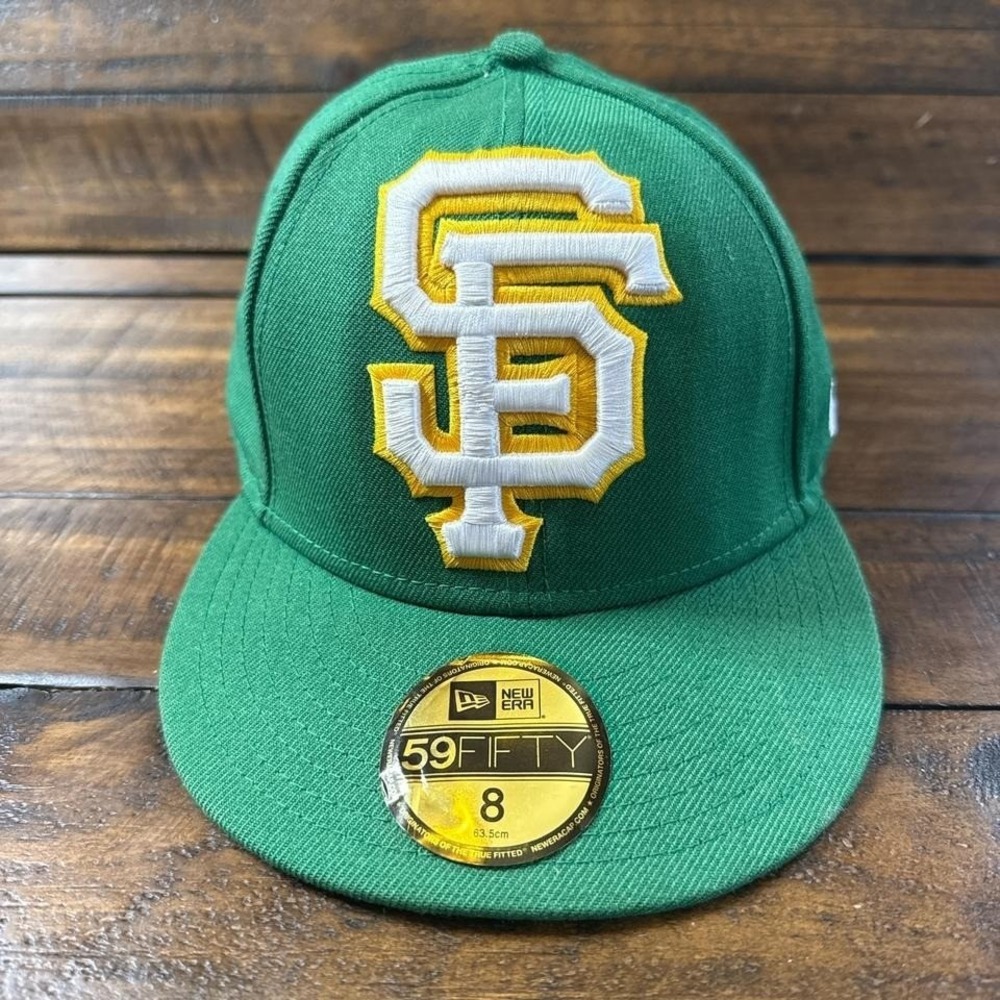 SF Giants New Era 59FIFTY Size 8 Green Wool Augusta Bloom Cap